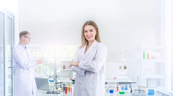 Scientists Researching Some Confidential Chemical Laboratory Teamwork Scientist Working Concept — Stock Photo, Image