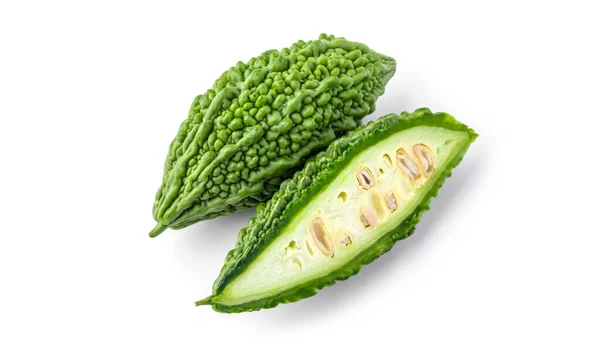 Bittergourd Eller Bitter Melon Grön Växtbaserade Och Vegetarisk Mat Isolerad — Stockfoto