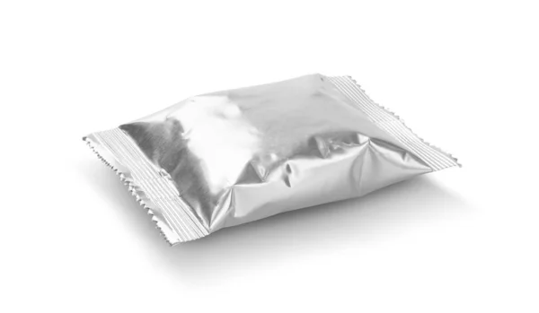 Blank Packaging Aluminum Foil Snack Pouch Product Design Mock Isolated — Stock Photo, Image