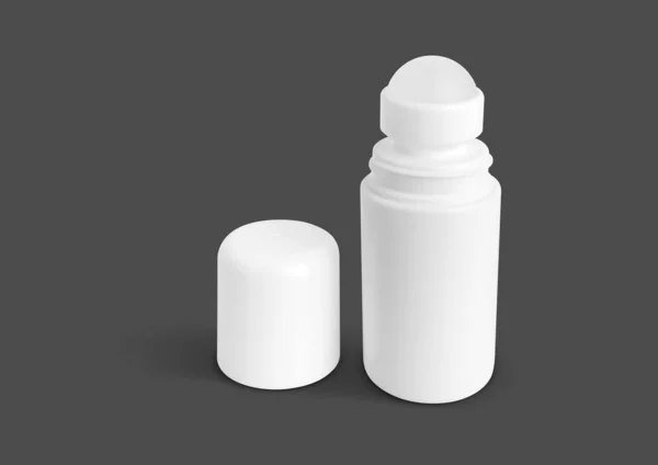 Embalagem Branco Garrafa Roll Branco Para Design Produto Desodorizante Mock — Fotografia de Stock