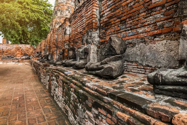 Antike Buddha Statue Und Archäologische Stätte Ayutthaya Historical Park Provinz — Stockfoto