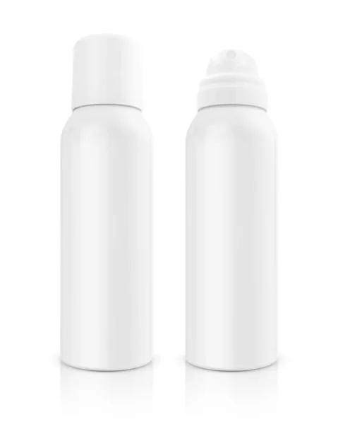 Üres Csomagolás Fehér Alumínium Spray Palack Egészségügyi Termék Design Makett — Stock Fotó