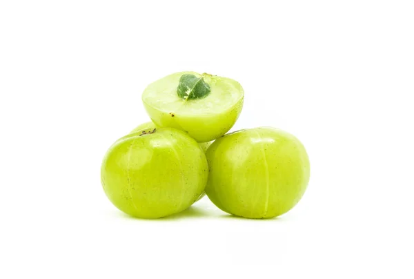 Indian Gooseberry Emblic Myrabolan Asian Local High Vitamin Fruit Isolated — Stock Photo, Image