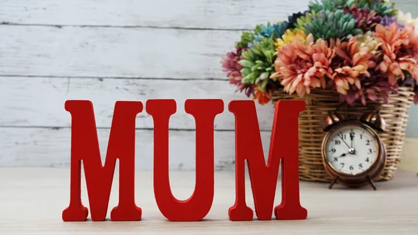 Word Text Mom Space Background Mother Day Concept — стоковое фото