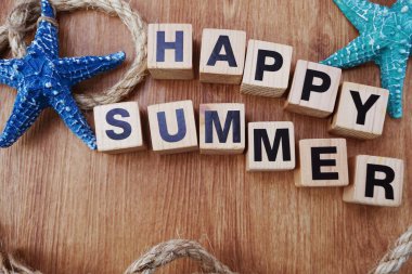 mutlu yaz deniz dekorasyon ahşap arka plan tatil 's kavramı ile