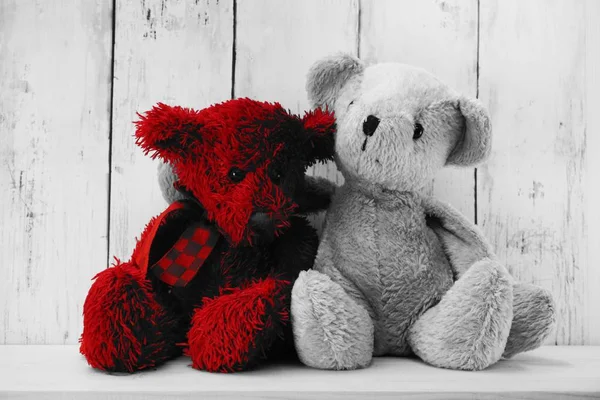 Teddy Bear Knuffelen Elk Andere Liefde Relatie Concept — Stockfoto