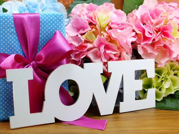 Valentine Day Background Word Love Letters Alphabet — Stock Photo, Image