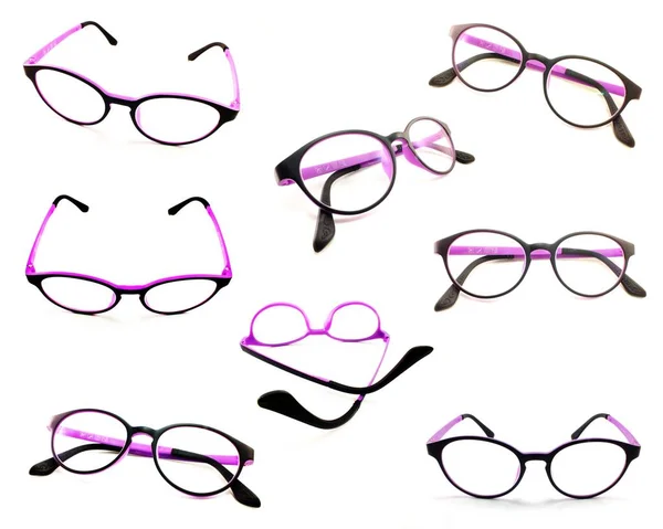 Insamling Glasögon Isolerad Vit Bakgrund — Stockfoto