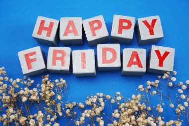 mutlu Cuma alfabesinde geçerli olan harfleri alanı kopyası üzerinde mavi arka plan ile