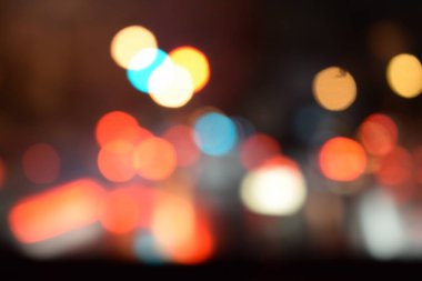 şehir gece lambası defocused bokeh arka plan bulanıklık