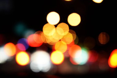 şehir gece lambası defocused bokeh arka plan bulanıklık