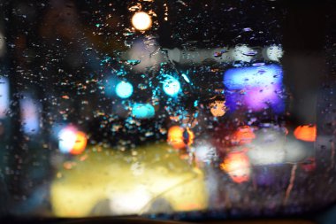 şehir gece lambası defocused bokeh arka plan bulanıklık