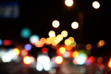 şehir gece lambası defocused bokeh arka plan bulanıklık