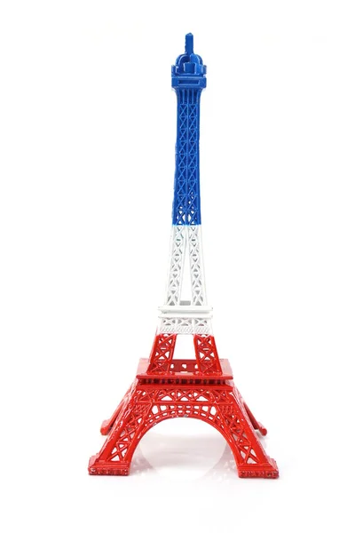 Eiffel Tower Staty Isolerad Vit Bakgrund — Stockfoto