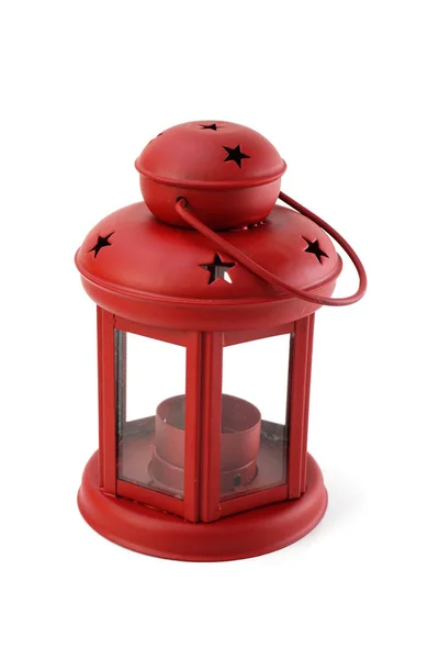 Linterna Decorativa Roja Aislada Sobre Fondo Blanco Fotos De Stock