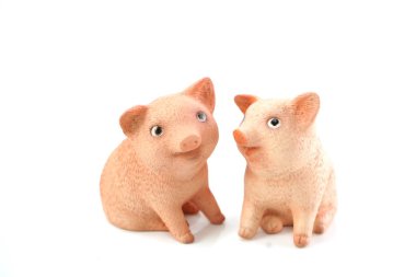 cute piglet figure isolated on white background clipart