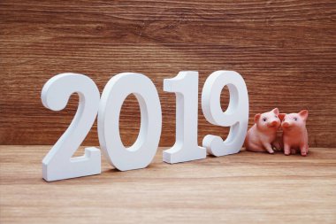domuz kavramı mutlu yeni yıl arka plan 2019 yılı 