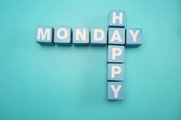 Happy Monday Alphabet Letters Space Copy Blue Background — Stock Photo, Image