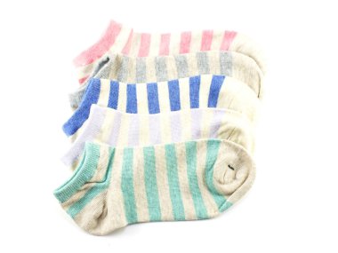 renkli çorap koleksiyonu izole beyaz arka plan üzerinde