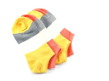 renkli çorap koleksiyonu izole beyaz arka plan üzerinde