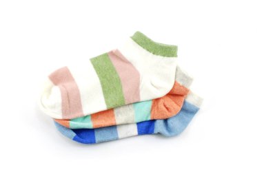renkli çorap koleksiyonu izole beyaz arka plan üzerinde