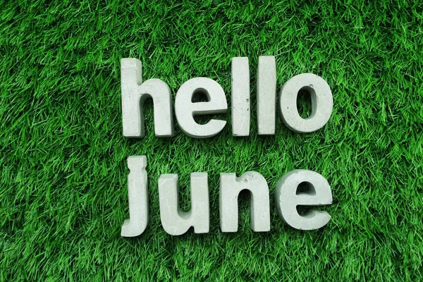 Hello June made from concrete alphabet