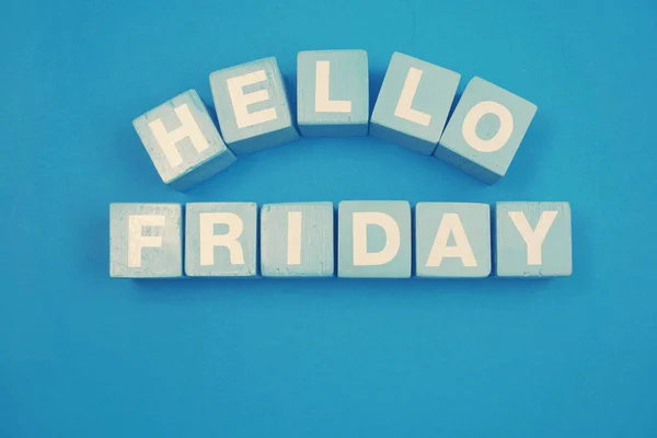 Hello Friday Alphabet Letters Blue Background — Stock Photo, Image