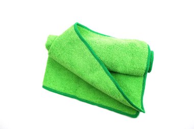 Toz çıkarıcı mikro fiber kumaş izole beyaz arka plan üzerinde