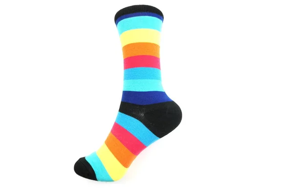Bunte Socken Isoliert Auf Weißem Hintergrund — Stockfoto