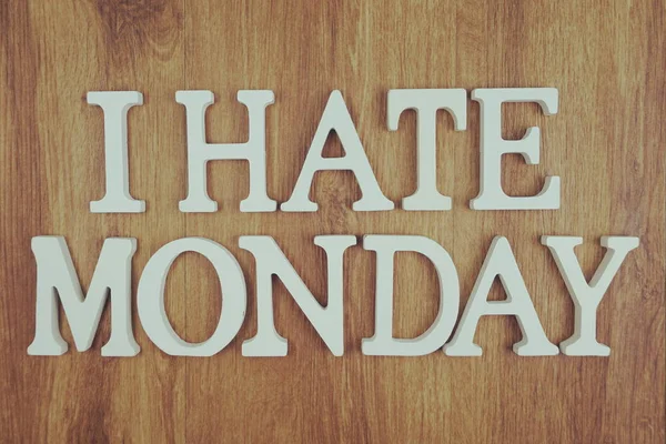 Hate Monday Alphabet Letters Wooden Background — Stock Photo, Image