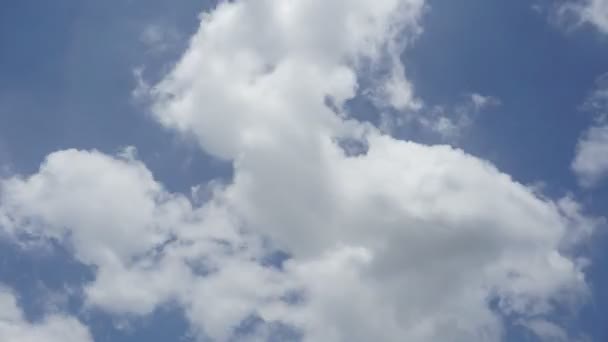 Tiempo Lapso Cielo Azul Fondo Con Nubes Blancas — Vídeo de stock