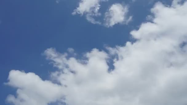 Tiempo Lapso Cielo Azul Fondo Con Nubes Blancas — Vídeo de stock