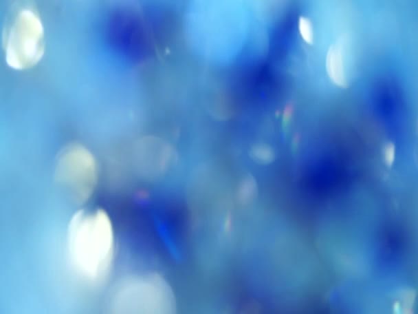 Vage lichten van blauwe bokeh abstracte kleur achtergrond — Stockvideo