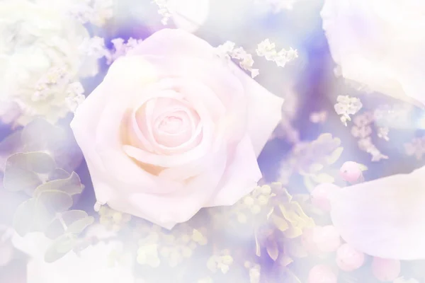 特写美丽的粉红玫瑰花束 — 图库照片