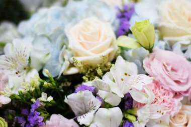 Yakın güzel Pembe gül çiçek buketi