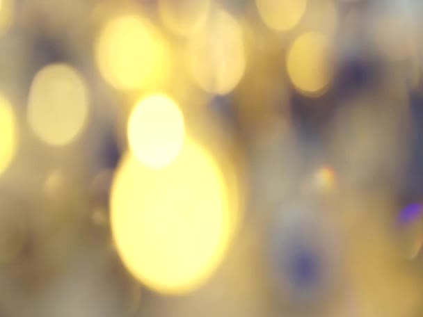 Abstraktes Defokussiertes Glänzendes Gold Glitzert Bokeh Hintergrund — Stockvideo