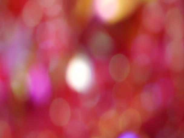 Blurred lights of red bokeh abstract color background — Stock Video