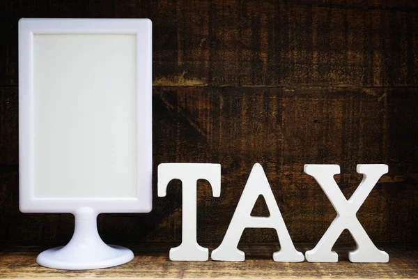 Čas Platit Daňový Koncept Daňové Abecedy Písmena Dřevěném Pozadí — Stock fotografie