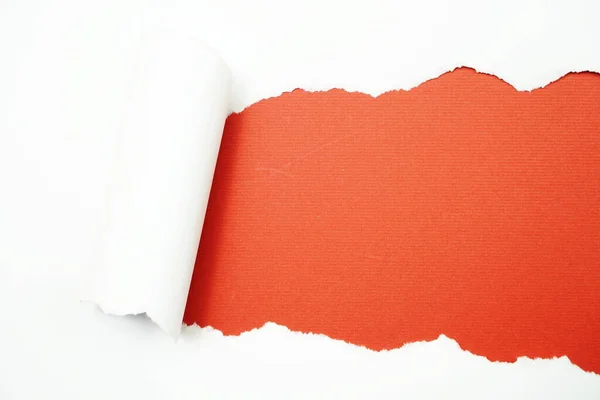 Paper Torn Space Copy Red Background — Stock Photo, Image