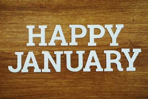 Happy January Abjad Huruf Dengan Salinan Ruang Pada Latar Belakang — Stok Foto
