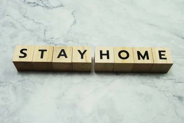 Stay Home Alfabeto Letra Sobre Fondo Mármol — Foto de Stock