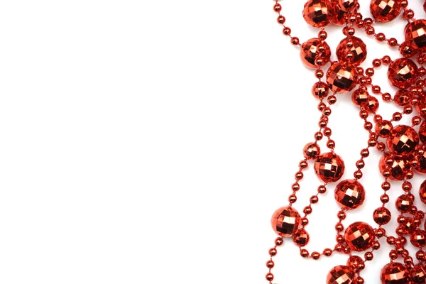 Nyaralás Háttér Karácsonyi Koszorú Piros Dekoráció Fehér Háttér — Stock Fotó