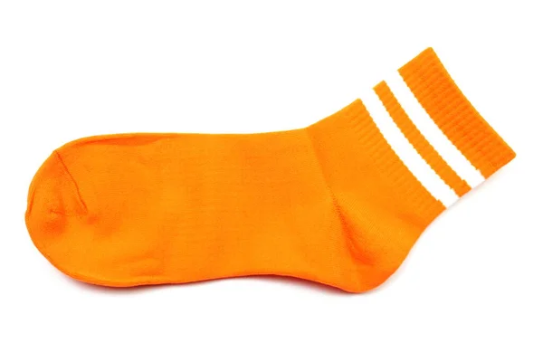 Oranje Sokken Geïsoleerd Witte Achtergrond — Stockfoto