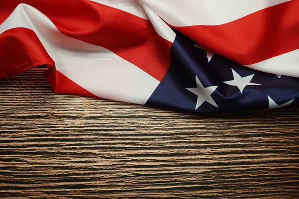 Amerykańska Flaga Usa Drewnianym Tle — Zdjęcie stockowe