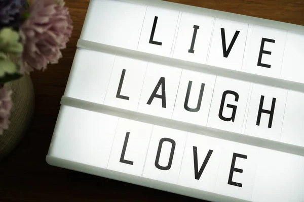 Live Laugh Love word in light box