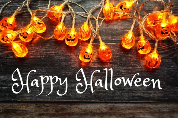 Feliz Letra Del Alfabeto Halloween Sobre Fondo Madera — Foto de Stock
