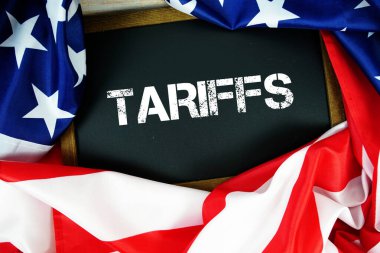 American flag with blackboard  