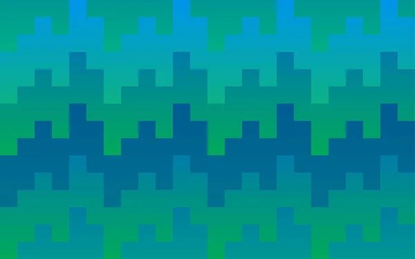 ベクトル青と緑シームレスの正方形のモザイクのピクセル パターン背景ニット波パターンのピクセル — ストックベクタ