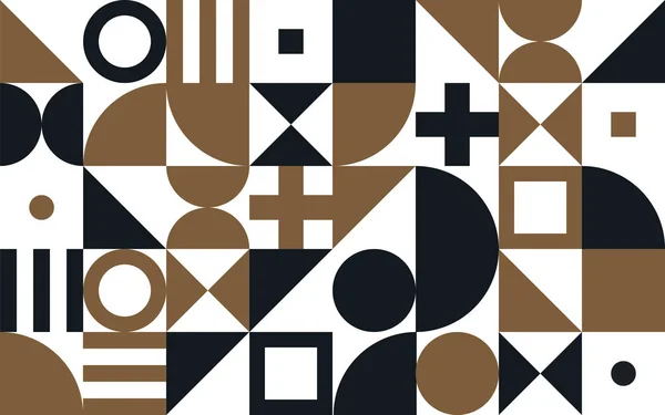 Bauhaus Kunst Vector Patroon Achtergrond Van Geometrische Vormen Eenvoudige Elementen — Stockvector