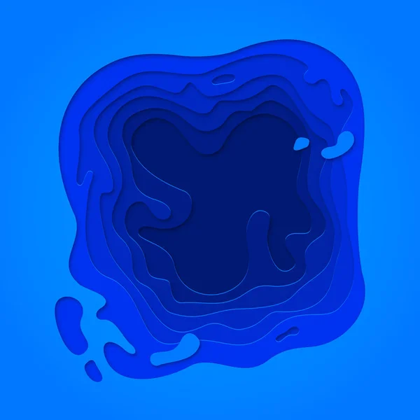 Αφηρημένη Papercut Και Χρώμα Multi Στρώμα Ντεγκραντέ Μπλε Διάνυσμα Φόντο — Διανυσματικό Αρχείο